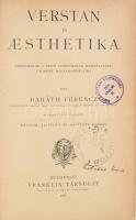 Baráth Ferencz: Verstan és aesthetika. Bp., 1886. Franklin. 2. jav. és bőv. kiadás. Korabeli félvászon kötésben, kissé kopott borítóval és gerinccel, intézményi bélyegzőkkel, néhány oldalon ceruzás jegyzetekkel és jelölésekkel.