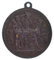 1896. "Millenniumi emlék / I. Ferencz József" kétoldalas bronz emlékérem füllel (29mm) T:X...
