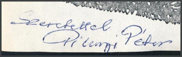 Lebó István 1848-49-i honvéd katona, Pilinyi Péter grafikája, nyomtatvány, Pilinyi Péter által dedik...