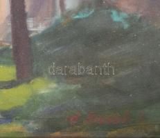 id. Ircsik József (-): Csutorás utca, Veszprém. Olaj, farost. Jelezve jobbra lent. Hátoldalán autogr...