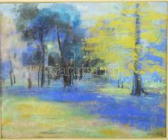 Ruzicskay György (1896-1993): Őszi táj. Pasztell, papír, jelezve jobbra lent, hátoldalán 1950-60 kör...