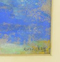 Ruzicskay György (1896-1993): Őszi táj. Pasztell, papír, jelezve jobbra lent, hátoldalán 1950-60 kör...