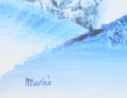 Markó Erzsébet (1947-): Táj. Olaj, farost, jelezve balra lent, hátoldalán Képcsarnok Vállalat címkéi...