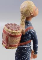 Kovács Margit (1902-1976): Szüretelő lány. Engóbozott és mázas terrakotta, jelzett, hibátlan, m: 39 ...