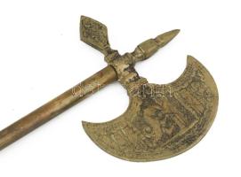 Bronz historizáló díszbárd, h: 55 cm
