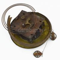 Antik falióra szerkezet, súlyokkal, hiányos