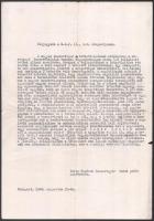 1948 Weiss Manfred Konzervgyár üzemi pártszervezetének gépelt levele az MDP IX. kerületi központjának, 1948. aug. 25., hajtott, 1 sztl. lev.