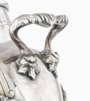 Francia ezüstözött cukortartó urna, jelzett, m: 22 cm