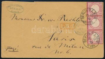 1879 Levél 3 bélyeggel Párizsba / Cover with 3 stamps to Paris BERLIN