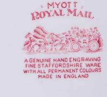 Staffordshire Myott Royal Mail 4 darab nagytányér, jelzett, d: 26,5 cm