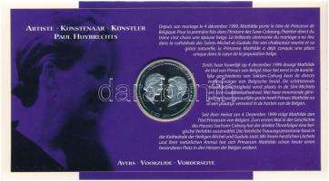 Belgium 1999. 250Fr Ag &quot;Matild és Fülöp esküvője&quot; díszlapon T:PP Belgium 1999. 250 Francs Ag &quot;Marriage of Mathilde and Philippe&quot; on cardboard C:PP Krause KM#218