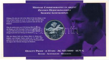 Belgium 1999. 250Fr Ag "Matild és Fülöp esküvője" díszlapon T:PP Belgium 1999. 250 Francs ...