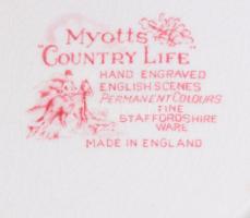 Staffordshire Myott Country Life 6 darab süteményes tányér, jelzett, kopással, 20 cm