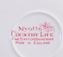 Staffordshire Myott Country Life 6 darab csésze és 6 darab csészealj, jelzett, d: 14 cm