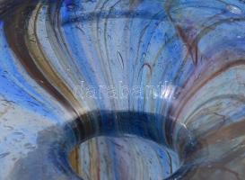 Murano jelzéssel iparművész üvegváza, m: 25,5 cm