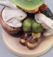 Hummel fiú nyuszival, jelzett, restaurált, m: 10 cm