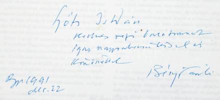 Bényi László: Körhinta. Emlékforgácsok egy festő naplójából. DEDIKÁLT! 1991, Szerző. Megjelent 3000 ...