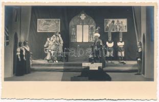 Nagyszeben, Hermannstadt, Sibiu; színházi jelenet A velencei kalmárból / Der Kaufmann von Venedig / theatre play, scene from The Merchant of Venice (Shakespeare). Hermann photo