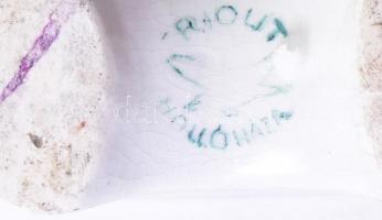 Hollóházi Riolit kulacs, jelzett, restaurált, m: 20,5 cm