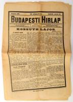 1894 Budapesti Hírlap XIV. évf. 81. száma, 1894. március 22., benne Kossuth Lajos holttestének hazahozatalával és temetésével kapcsolatos beszámolóval, kisebb sérülésekkel, foltokkal, 24 p.