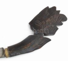 Díszkard, faragott nyéllel és hüvellyel, h: 65 cm