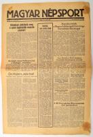 1956 Magyar Népsport XII. évf. 214. sz. (töredék, csak az első lap), 1956. november 2., benne a megemlékezés forradalom halottjairól és a melbourne-i olimpiával kapcsolatos hírek, néhány folttal