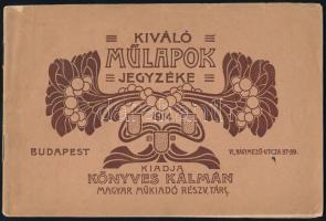 1914 Kiváló műlapok jegyzéke, kiadja: Könyves Kálmán magyar Műkiadó Részvénytársaság, 48p