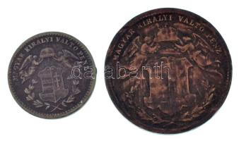1868KB 4kr Cu + 1872KB 1kr Cu "Angyalos címer" T:F,VF