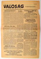 1956 Valóság napilap I. évf. 3. szám, 1956. november 2., benne a forradalommal kapcsolatos hírekkel, kisebb sérülésekkel, 2 p.