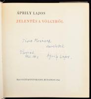 Áprily Lajos Jelentés a völgyből. Bp., 1965, Magvető. Kiadói illusztrált egészvászon-kötés, kiadói m...