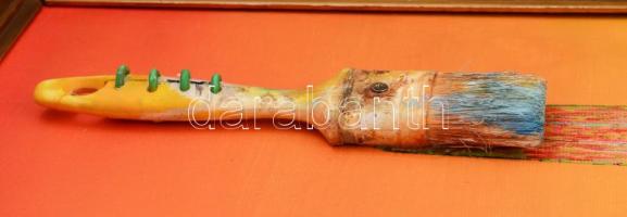 ef.Zámbó (efZámbó) István (1950-): Stigma II, 2024. Olaj, vegyes technika, kollázs, farost, jelezve ...