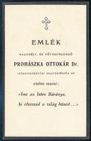 cca 1930-1940 "Boldogemlékű Prohászka Ottokár ruhájából", ruhaereklye. + 1927 "Emlék ...
