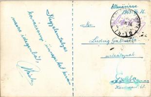 1943 Boldog karácsonyi ünnepeket! Katonai üdvözlet repülőgéppel / WWII Hungarian military art postca...