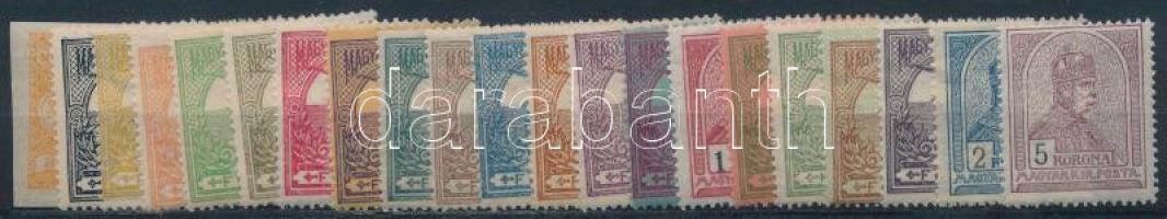 1913 Turul sor Hírlapbélyeggel (40.000) / Mi 109-126 + 181-182 + Newspaper stamp