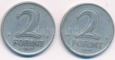 1946-1947. 2Ft Al "Kossuth-címer" (2xklf) T:XF,VF
Adamo F6