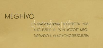 1938 Magyarok Világkongresszusa, belépési nyilatkozat nyomtatványok, kitöltetlenül, 10 db, meghívó é...