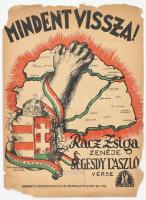 cca 1930 Mindent vissza! Irredenta kotta, sérült.