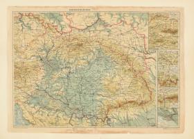 cca 1900 Karpatenländer, 1:3 000 000, Kozenn&#039;s Geographischer Atlas No. 52., kartonra ragasztva, szakadásokkal, 29×41 cm