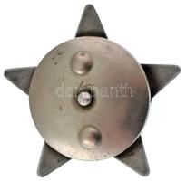 Szovjetúnió 1930. "Vörös Csillag Érdemrend" zománcozott, jelzetlen Ag kitüntetés csavaros ...