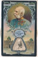 1848-1908 Ferenc József uralkodásának 60. évfordulója. Jubileumi díszes, szecessziós, dombornyomott ...
