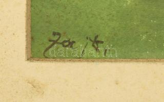 Zajti Ferenc (1886-1961): Vízparti táj. Akvarell, papír, jelzett, paszpartuban. 34×49,5 cm