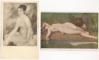 11 db régi erotikus képeslap meztelen hölgyekkel / 11 pre-1945 erotic postcards with nude women