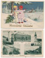 11 db régi és modern képeslap vegyesen: magyar városok és motívumlapok / 11 pre-1945 and modern post...