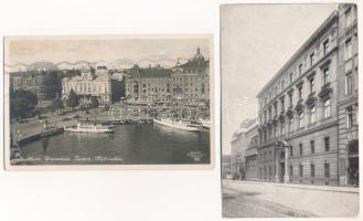 8 db régi külföldi város képeslap / 8 pre-1945 European town-view postcards