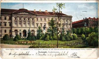 1900 Budapest VIII. M. Kir. Honvéd Ludovika Akadémia, Ludoviceum. Walter Haertel kiadása. Erdélyi felvétele után (EM)