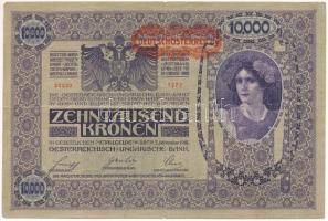 Ausztria 1918. 10.000K 1273 20330 vízszintes DEUTSCHÖSTERREICH felülbélyegzéssel T:F kis szakadások Austria 1918. 10.000 Kronen 1273 20330, with horizontal DEUTSCHÖSTERREICH overprint T:F small tears Krause P#65