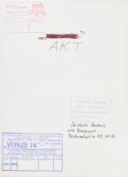 G. Szántó András (1937-2002): Akt- Fotó, papír, 1974-es varsói fotókiállítás pecsétjével, pecséttel ...