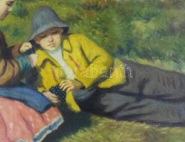 Glatz Oszkár (1872-1958): Szőlőevő gyerekek, 1941. Olaj, vászon, jelezve jobbra lent, hátoldalán MNG...