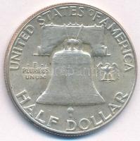 Amerikai Egyesült Államok 1960 1/2$ Ag "Franklin" kapszulában T:XF,VF patina 
USA 1960 1/...