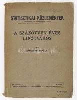 Pásztor Mihály: A százötven éves Lipótváros. A szerző, Pásztor Mihály (1876-1944) újságíró, közgazdasági szakíró által Jajczay János (1892-1976) művészettörténész részére DEDIKÁLT példány! Statisztikai Közlemények 93. kötet 4. szám. Bp., 1940, Budapest Székesfőváros Statisztikai Hivatala, 223+3 p.+ 8 (térkép, közte 5 kihajtható, 1 színes.) Kiadói papírkötés, a gerincen kis sérüléssel, számos kijáró lappal, (de minden térkép meg van), számos ceruzás aláhúzással és bejelöléssel, bejegyzéssel, valamint a ceruzás borítón &quot;Jajczay&quot; névbejegyzéssel.